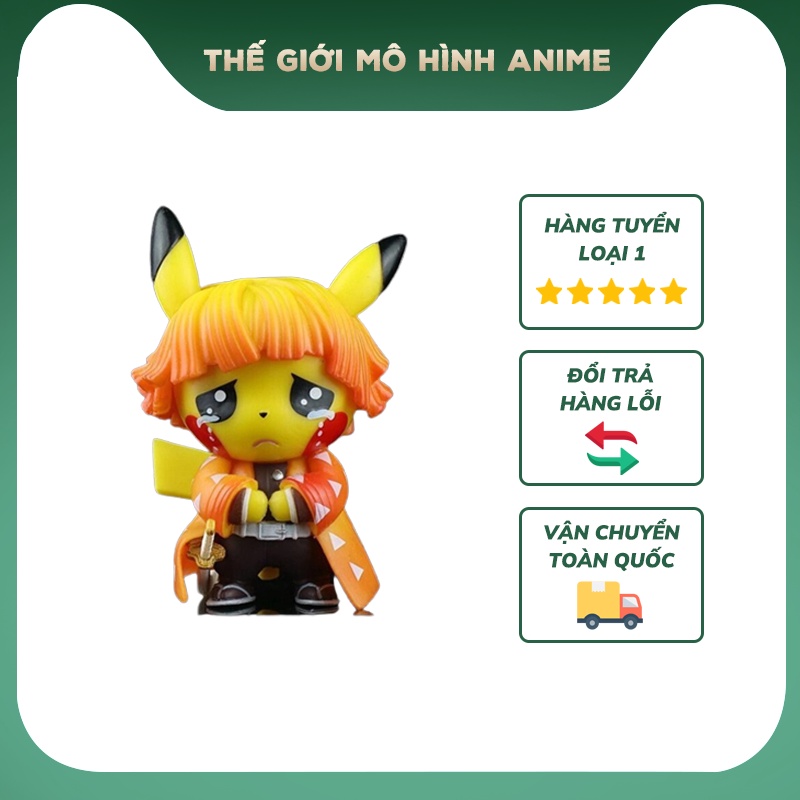 Mô hình Thanh Gươm Diệt Quỷ figure Kimetsu no Yaiba Pikachu Tanjirou Nezuko Zenitsu Inosuke cao 10cm