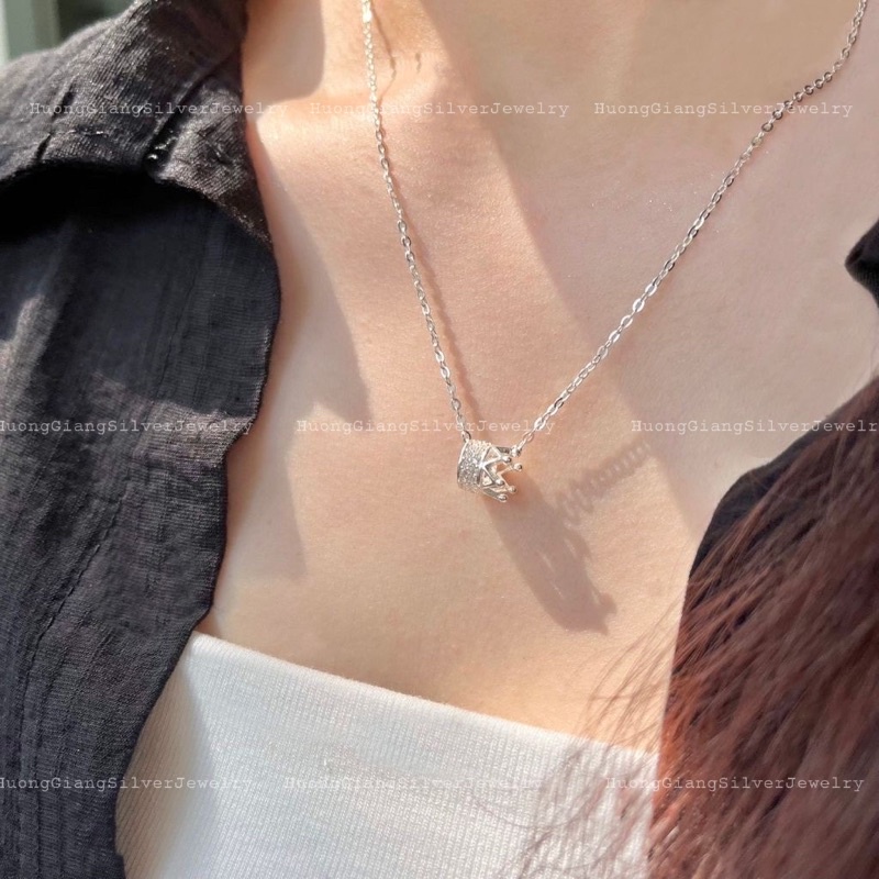 Dây chuyền vương miện bạc ta - HuongGiangSilver