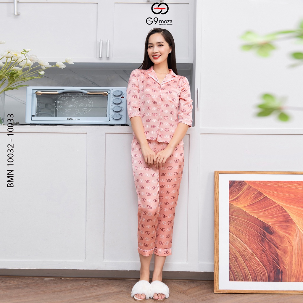 Bộ pyjama 10032 G9moza chất liệu lụa mềm mịn