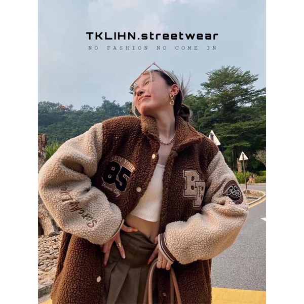 Áo khoác bomber lông cừu-Áo hoddie thêu chữ BeerBro phối 2 màu lót trần bông cao cấp MEMN 1186