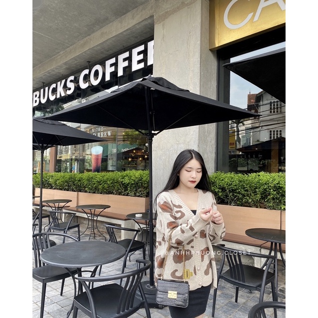 Áo khoác cadigan len họa tiết da báo style Hàn quốc cực xinh, khoác len dạo phố mùa Thu Đông🍂