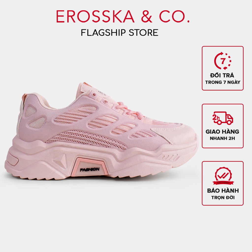 Erosska - Giày thể thao nữ đế độn đi học kiểu dáng Hàn Quốc màu hồng _ GS009