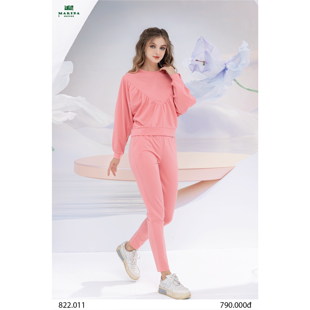 Bộ Đồ Thu Đông Nữ MARINA NGUYỄN Thiết Kế Dài Tay, Kiểu Dáng Trẻ Trung, Chất Liệu Cotton Lụa Mềm Mịn - 822011