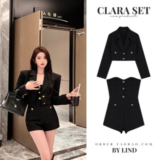 Clara set - set áo dạ tweet bộ jum quần sooc sang chảnh áo khoác dạ tweed set bộ thời trang order by lind