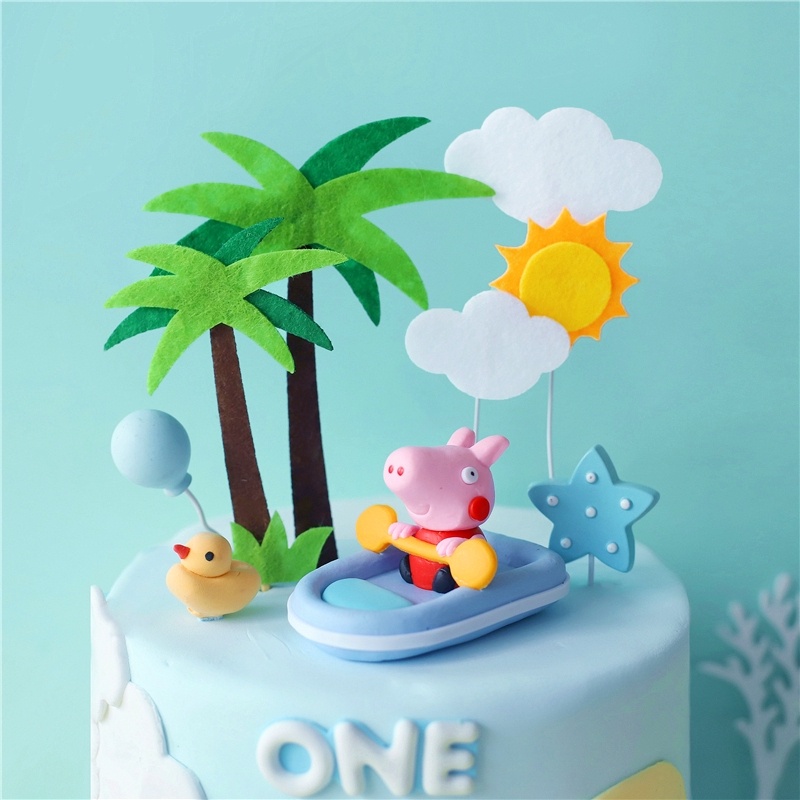 Set 3 que xốp cây dừa_Phụ kiện trang trí bánh sinh nhật