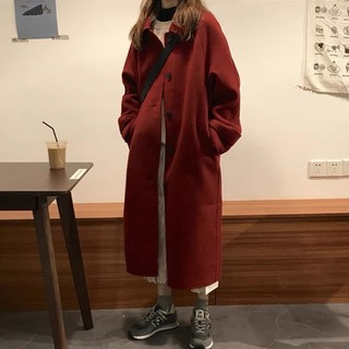 Áo khoác dạ đỏ dáng dài