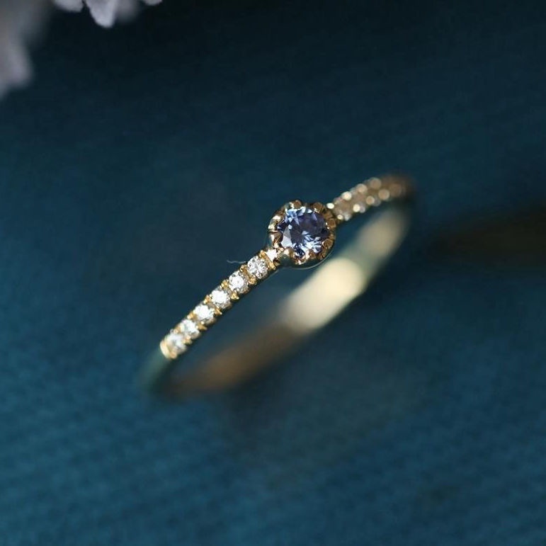 Nhẫn Đính Hôn Mạ Vàng 18K Hình Hoa Hồng Đính Kim Cương Không Gây Dị Ứng (Kích Thước Có Thể Điều Chỉnh)