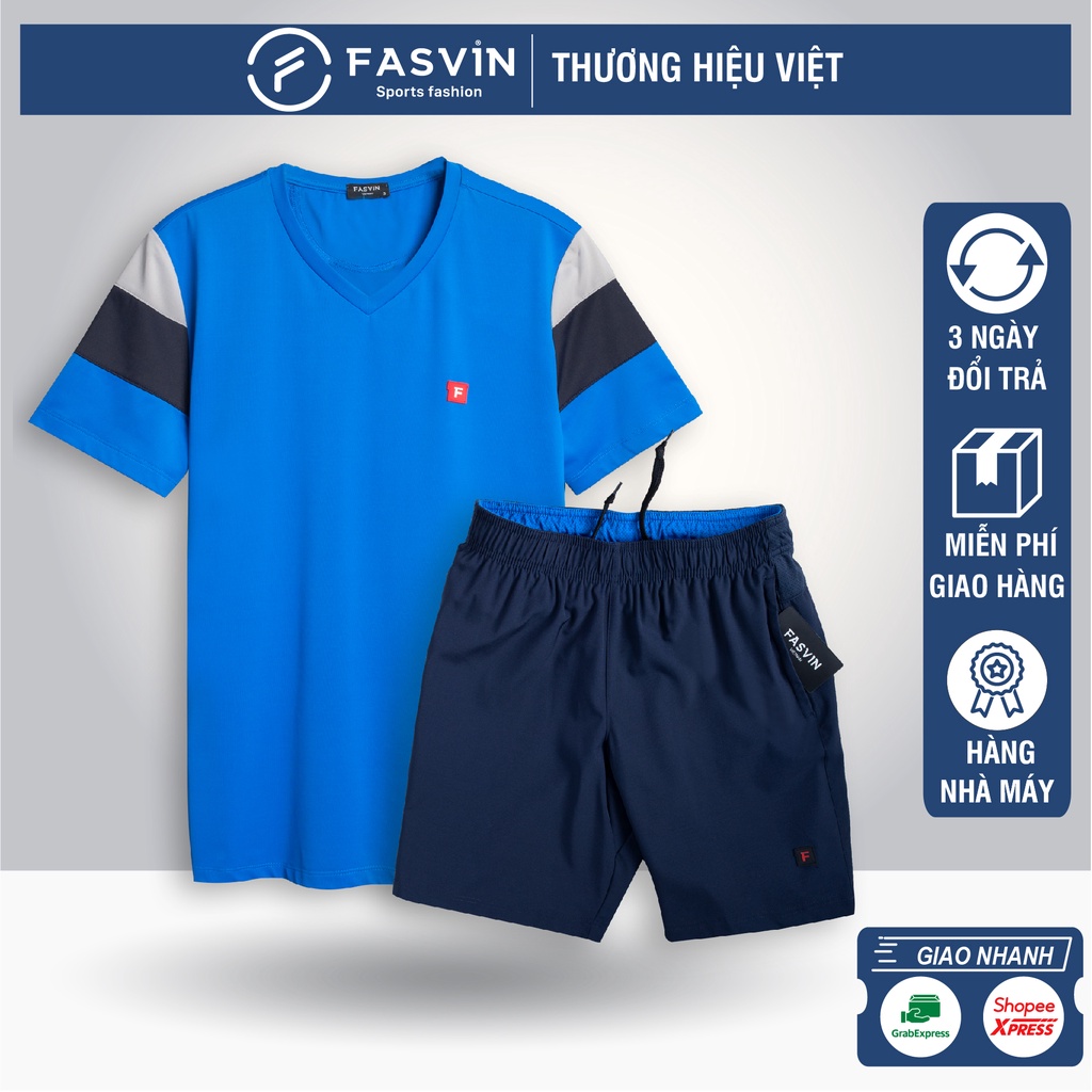 Bộ quần áo nam Fasvin AV20284.SG chất vải thun mềm mát co giãn phù hợp thể thao hay mặc nhà