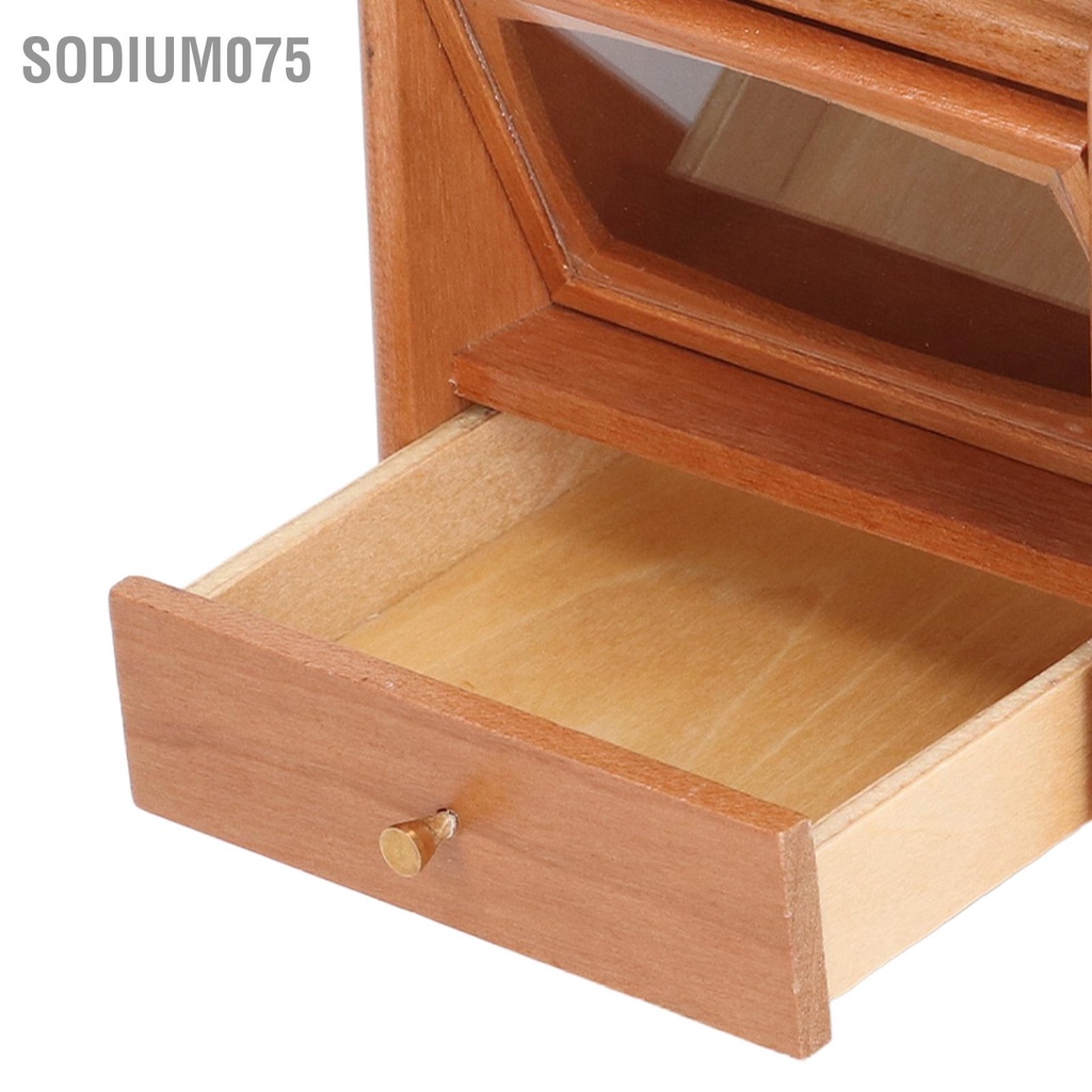 Có thể bán buôn Tủ nhà búp bê thu nhỏ Gỗ anh đào Kết cấu tốt sách bằng gỗ Đồ nội thất để trang trí tự làm Sodium075 Hàng giao ngay