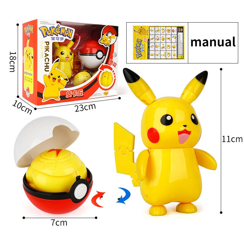 Mô Hình Đồ Chơi Nhân Vật Hoạt Hình Pokemon Pikachu Pokeball Mới 2022
