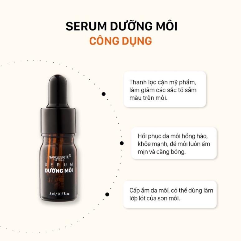 SERUM DƯỠNG MÔI MỀM MỊN, GIẢM THÂM MÔI NARGUERITE 5ml