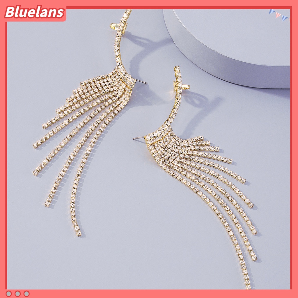 1 Đôi Bông Tai Dáng Dài Đính Đá Lấp Lánh Thời Trang Dự Tiệc 48h