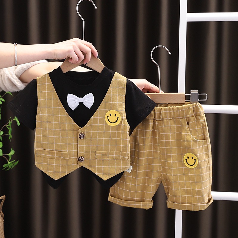 Set bộ công tử bé trai, Bộ thun cotton  sét công tử mặc tết , đi chơi siêu sang chảnh cho bé