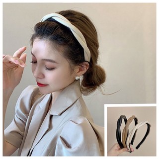 Băng đô cài tóc bằng da thiết kế đơn giản thanh lịch phong cách hàn quốc cho nữ