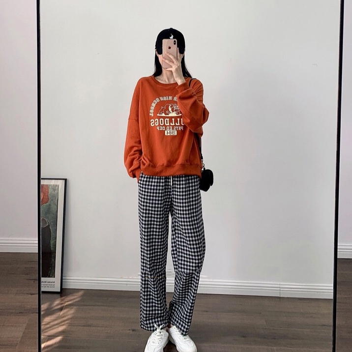 SUXI Áo Thun Nữ Dài Tay Cổ Tròn Thiết Kế Mới Đơn Giản Thời Trang Mùa Thu Theo Phong Cách Hàn Quốc