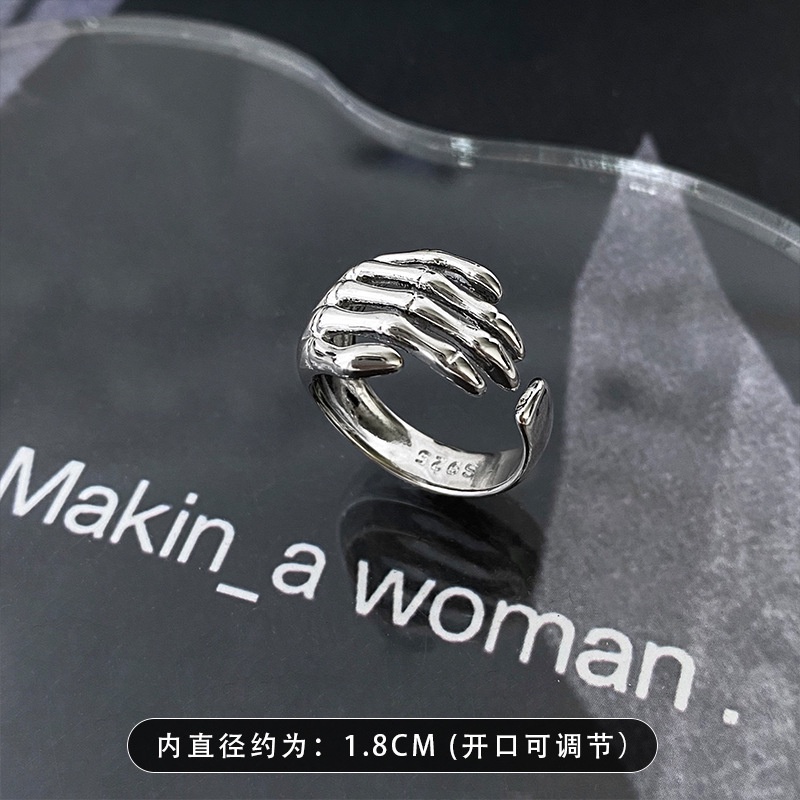 Nhẫn Hở Hình Móng Vuốt Mới Có Thể Điều Chỉnh Phong Cách punk hip hop Cá Tính Dành Cho Cặp Đôi