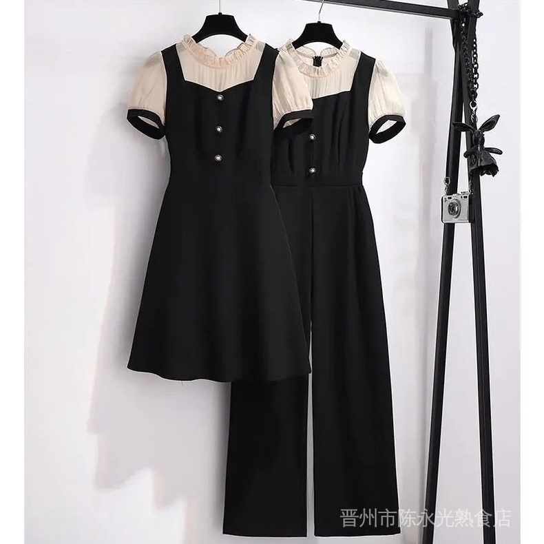 Áo Liền Quần Màu Đen Dáng Rộng Phong Cách Phương Tây Thời Trang Mùa Hè Cho Nữáo kiểu hàn quốc mùa hè