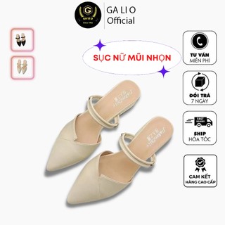 Giày sục nữ,sục nữ mũi nhọn đế bệt 2 màu đen kem bản đẹp siêu vip shop MAM MOTH