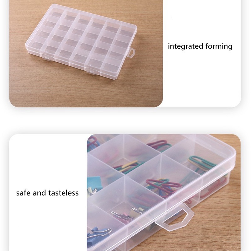 Hộp Nhựa Trong Suốt 18 / 24 Ngăn Đựng Trang Sức Có Thể Điều Chỉnh