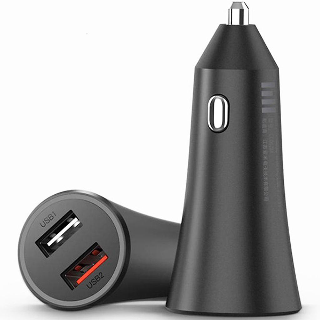 Tẩu sạc nhanh 2 cổng cho điện thoại trên Ô tô Xe hơi Xiaomi  Mi 37W CC06ZM Dual-Port Car Charger Black - Minh Tín Shop
