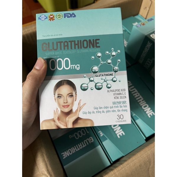 Viên uống trắng da Glutathione 1000mg lọ 30 viên