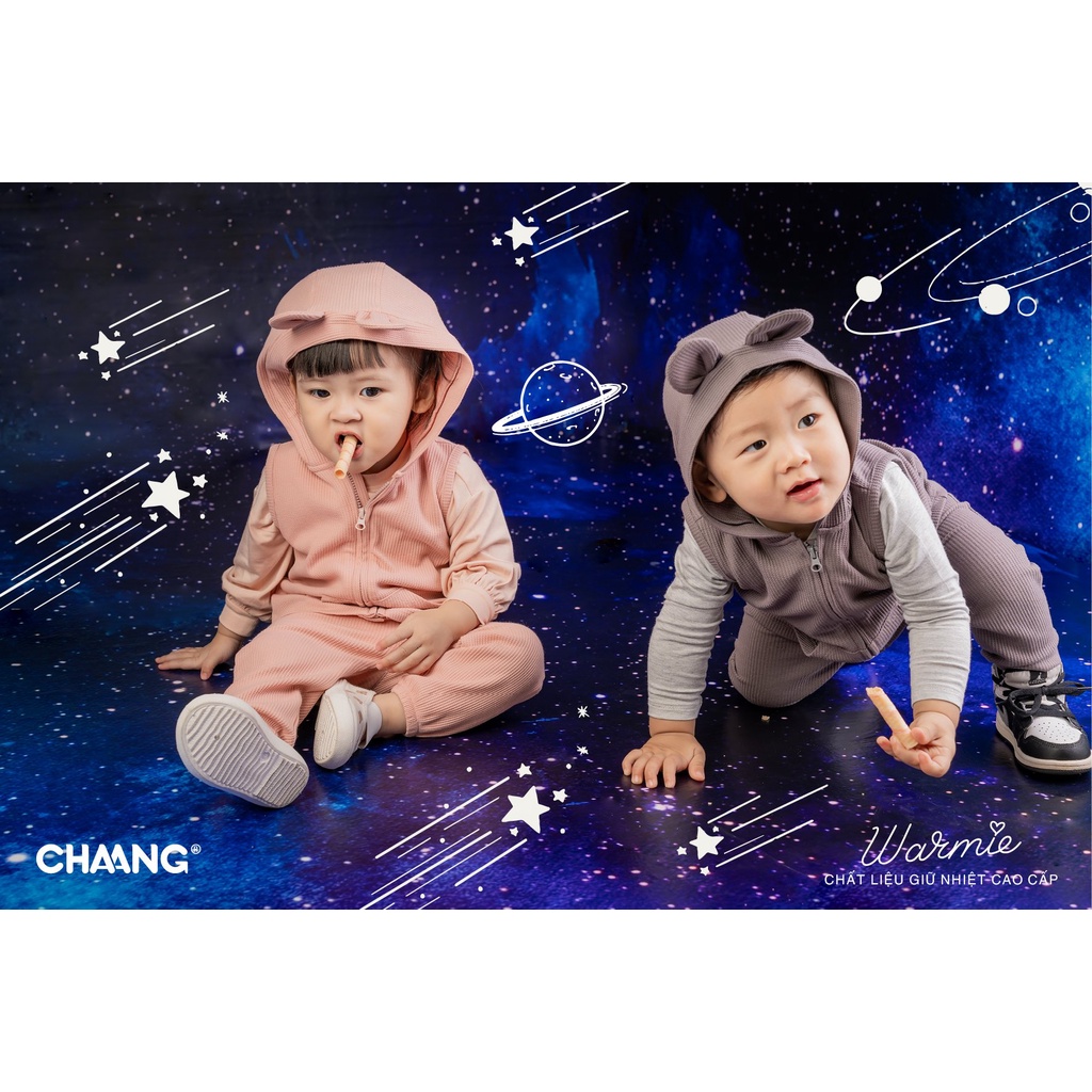 Chaang áo gile, áo khoác có mũ cho bé trai bé gái Cosmos AW22D2212