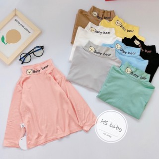Áo thun giữ nhiệt cổ 3 phân cho bé, Áo bún giữ nhiệt cho bé trai, bé gái