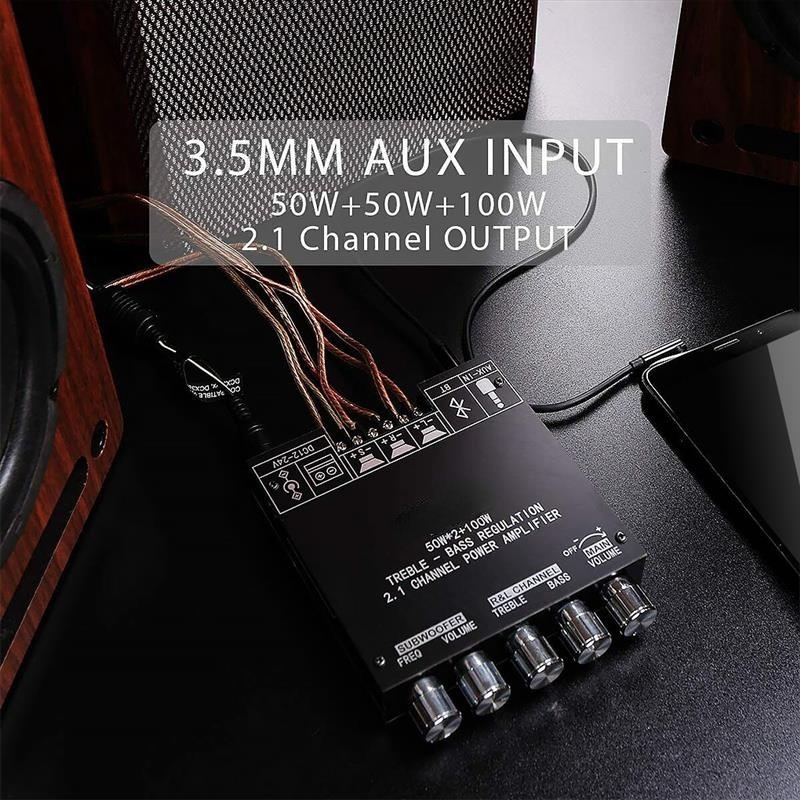 Thẻ Khuếch Đại Âm Thanh ZK-TB21 Bluetooth 5.0 50WX2 + 100W 2.1 Chuyên Dụng