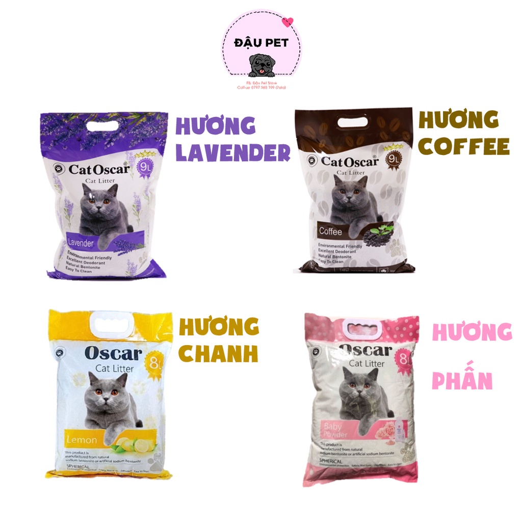 Cát vệ sinh cho mèo Oscar 8L 4 mùi - Bao tải 6 túi - Đậu Pet
