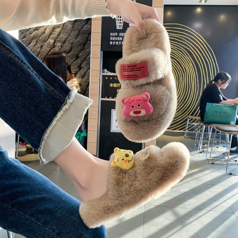 Dép Bông Đi Trong Nhà Chống Trượt Hình Hoạt Hình Dễ Thương Cho Nữ