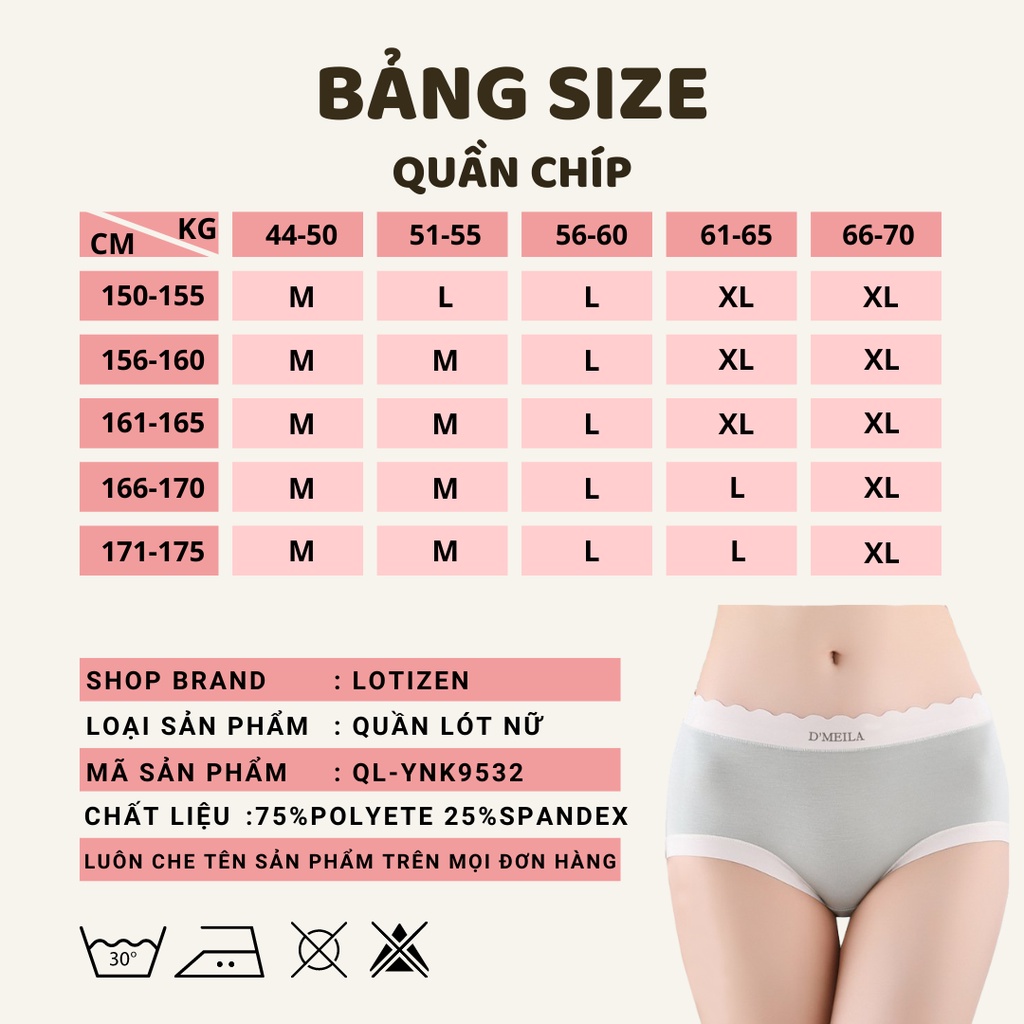 Quần lót nữ thun lạnh phối ren mềm mại 123