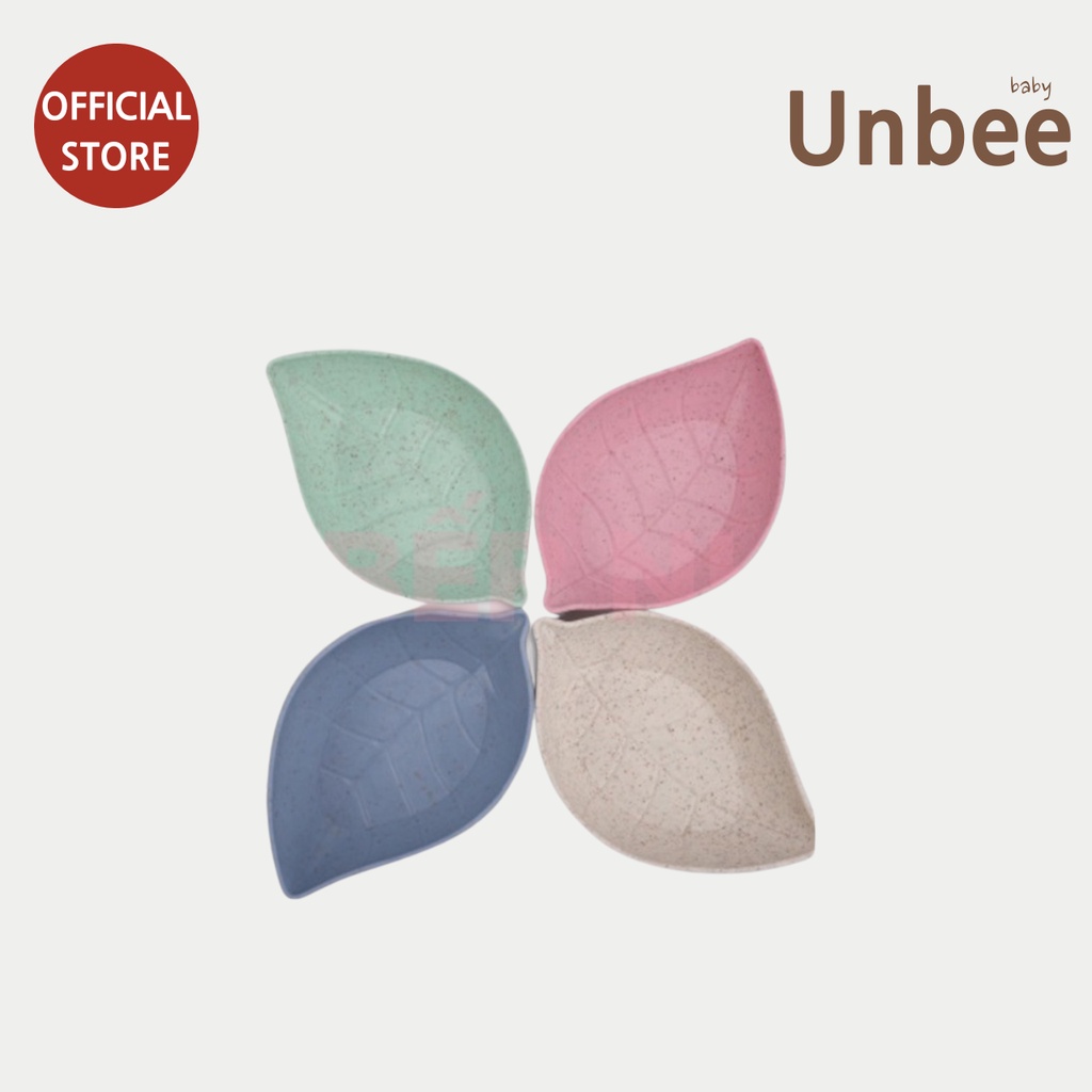 Bát Ăn Dặm Lúa Mạch Unbee Hình Lá Mini 50ml FreeBPA, Chén Đựng Nước Chấm Phương Pháp Tập Ăn Kiểu Nhật Bản
