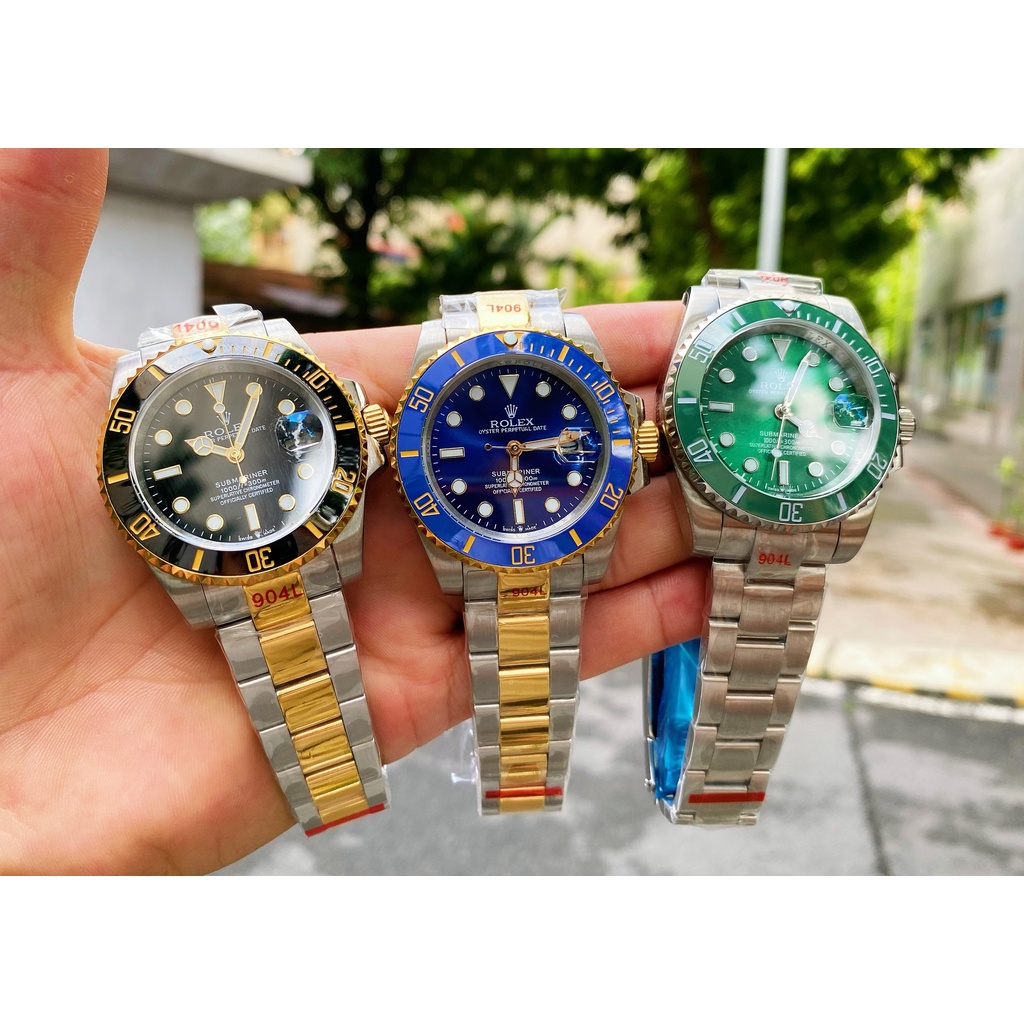 Đồng hồ nam Rolex Submariner 41mm máy cơ Miyota Nhật cao cấp, khung thép không gỉ 316l, mặt xoay