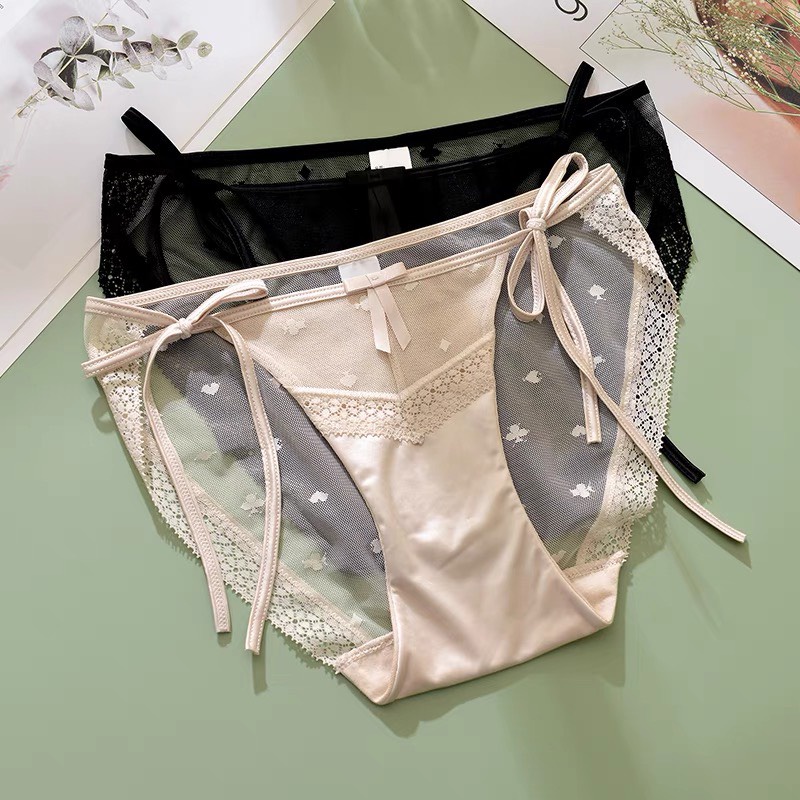 Quần lót nữ Embra ren buộc dây sườn lụa mềm mịn hàng cao cấp EBQL49