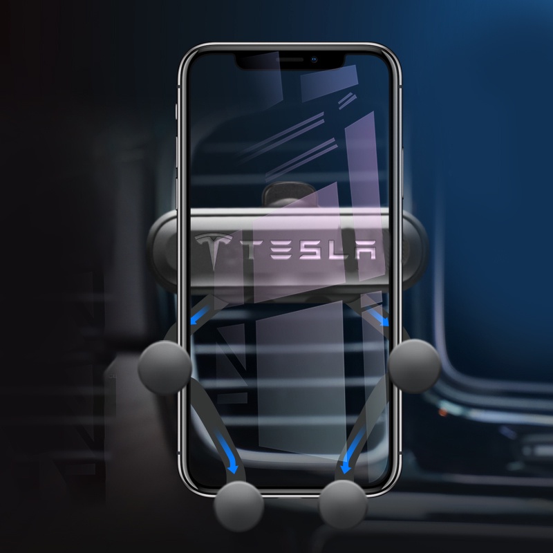 Giá Đỡ Điện Thoại / Máy Điều Hòa Ô Tô Dạng Kẹp Tự Động Lắp Ráp Mô Hình Tesla Model 3 X Roadstera