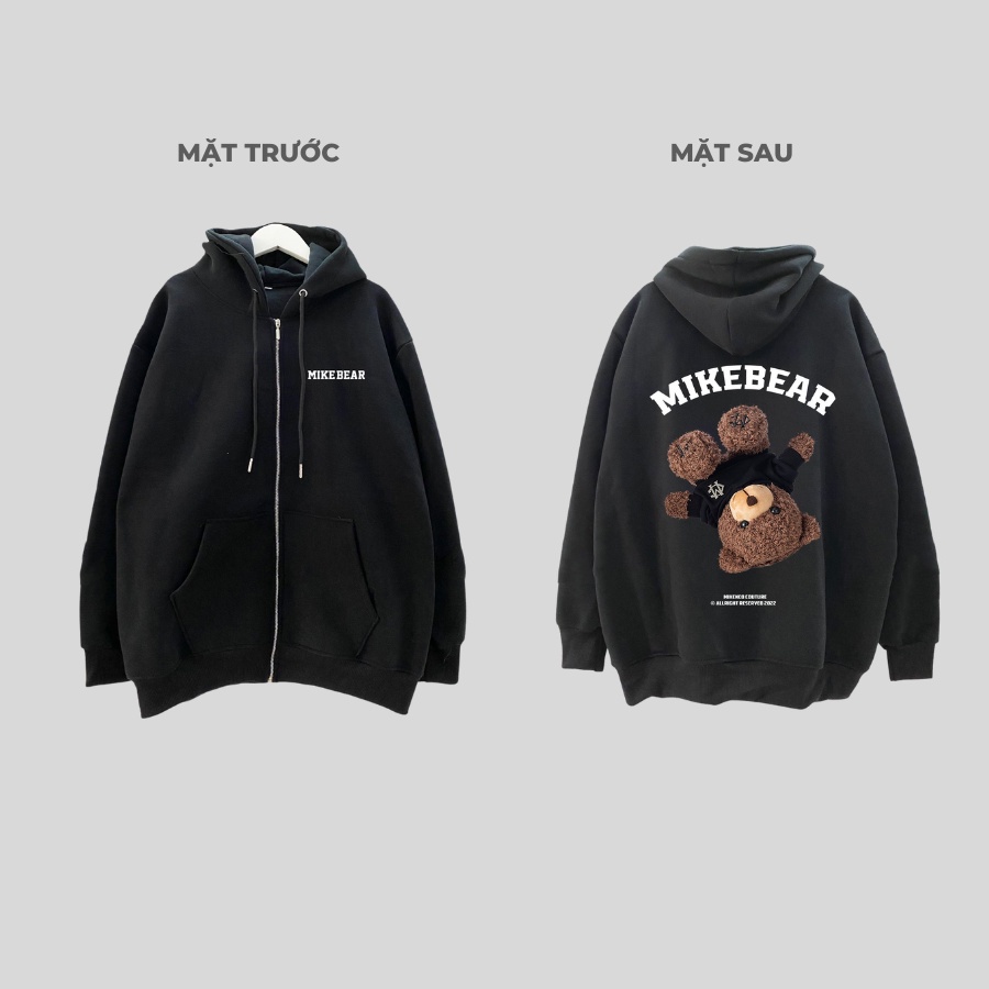 Áo Hoodie MikeBear chất liệu nỉ bông siêu ấm, Áo Hoodie Unisex Nam Nữ