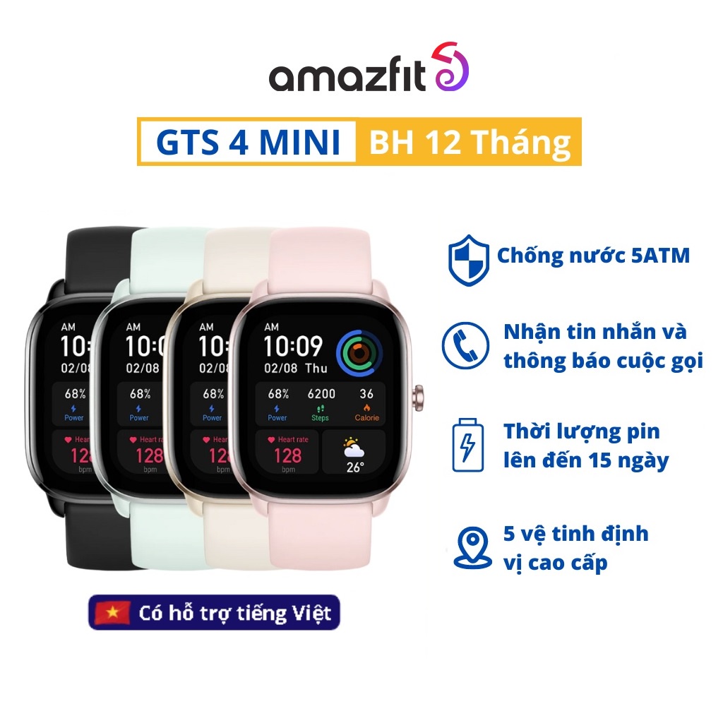 Đồng hồ thông minh Amazfit GTS 4 mini Bản Quốc Tế - Hàng Chính Hãng