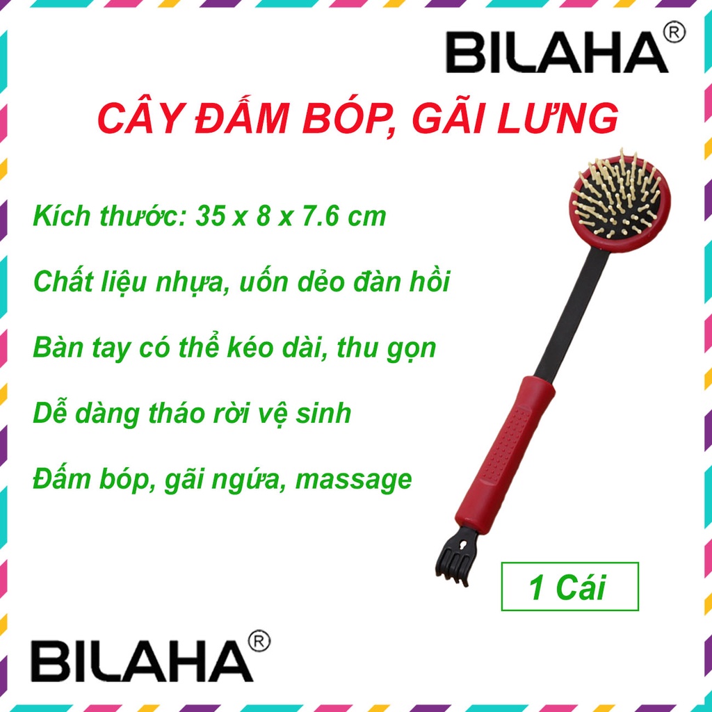 Cây gãi lưng đấm bóp toàn thân 3in1 đỏ đen 35x8x7.6cm masa1007 - ảnh sản phẩm 1