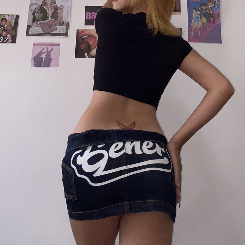 GENER | Chân váy jean logo Gener - Y2K Style | Gener Be Confident Denim Skirt