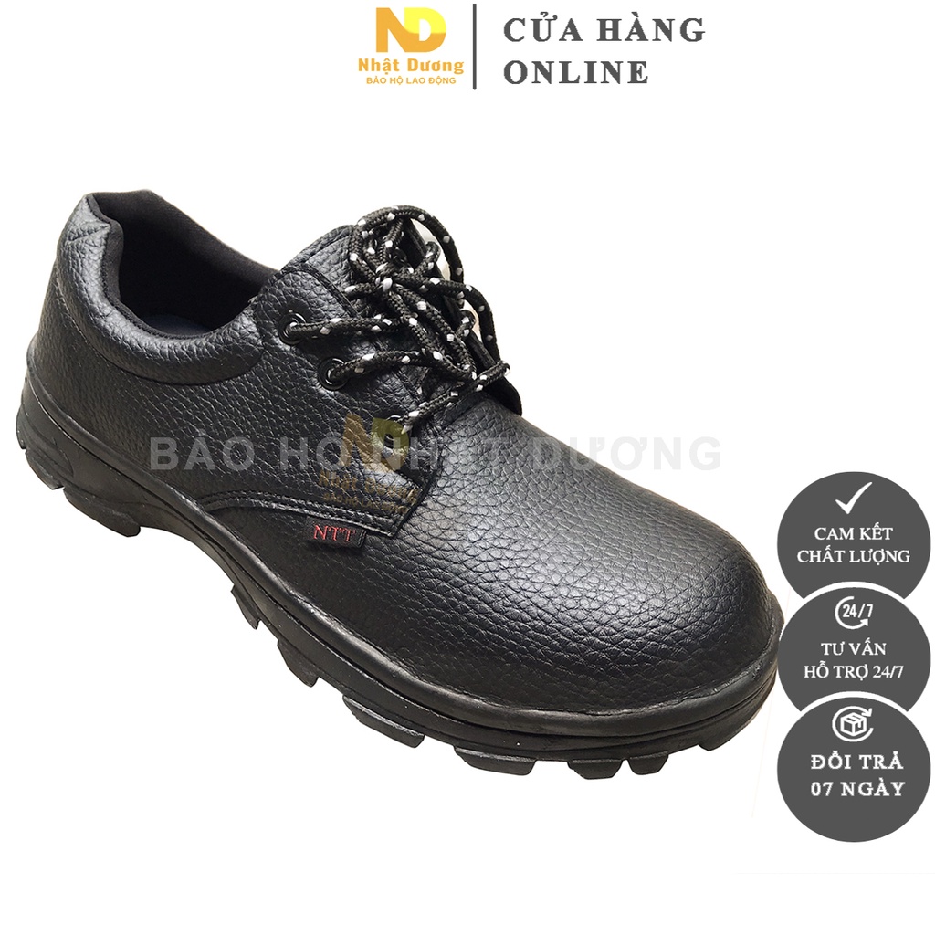 Giày bảo hộ lao động nam NTT P04 mũi thép, Giày lao động nam chống đinh chống dập ngón chống trượt.
