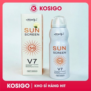 [Auth] Xịt chống nắng Sun Screen V7 lọ 200ml giúp lên tone, chống lão hóa, ko bết dính 100% Hàn Quốc