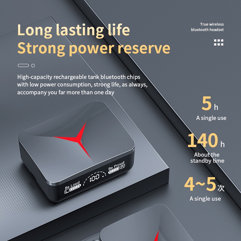 Tai Nghe Không Dây M90 Bluetooth 5.2 Kèm Hộp Sạc 3500mah