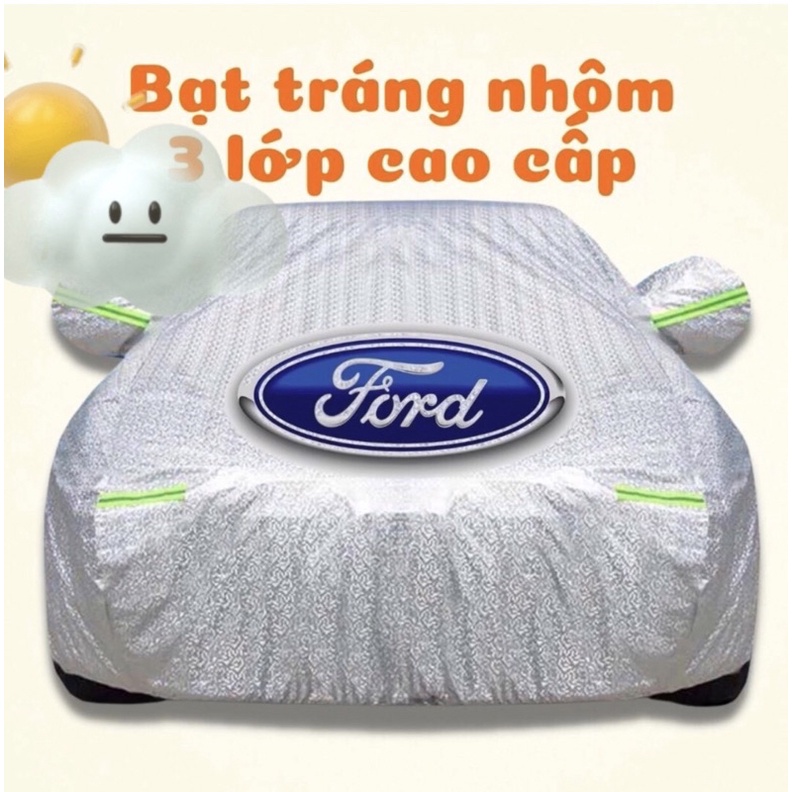 Bạt Phủ Xe Ô Tô Ford EcoSport, Everest, Escape, Focus, Explorer, Ranger - Chất Liệu Bạt Tráng Nhôm 3 Lớp