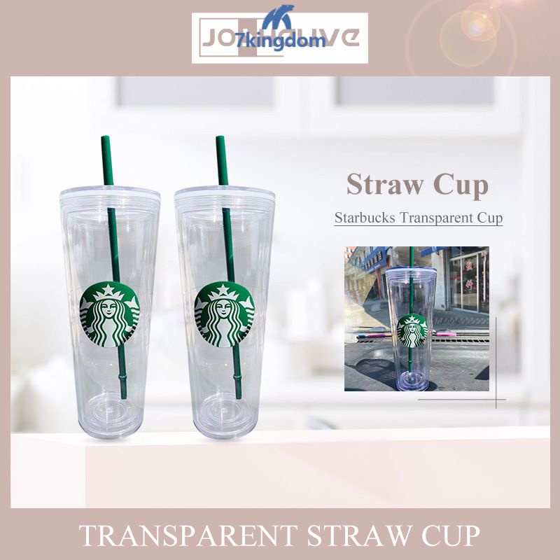 Có Sẵn Mới 2 Lớp Nhựa Trong Suốt Cốc Sáng Tạo Nước Cốc Nhựa Pp Ống Hút Thiết Kế Thoải Mái Straw Cup Cá Tuyết