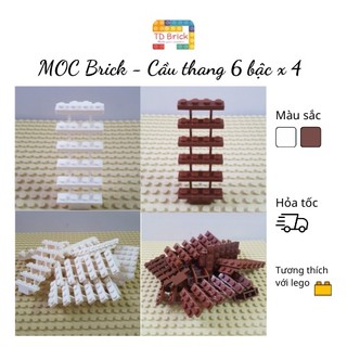 Phụ kiện lego, MOC, cầu thang, bậc thang 6 bậc x 4 ngang