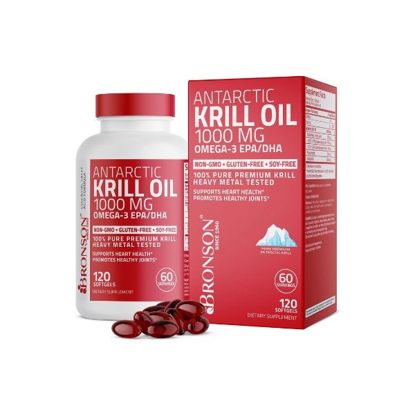 Dầu nhuyễn thể Bronson Antarctic Krill Oil with Omega-3 EPA/DHA, 1000 mg nhập khẩu Mỹ - Gymstore