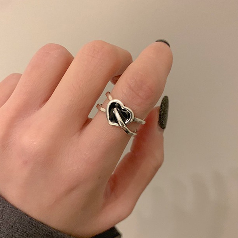 Nhẫn Màu Đen Thiết Kế Đơn Giản Phong Cách Hip hop Hàn Quốc Thời Trang Cho Nam Và Nữ