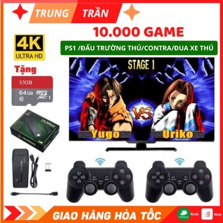 Máy Chơi Game Cầm Tay 4 Nút Không Dây Cổng HDMI 4K, Có Sẵn 10000 Game (Kèm Thẻ 64GB) và 3500 (Kèm thẻ 32GB) BH 12 Tháng.