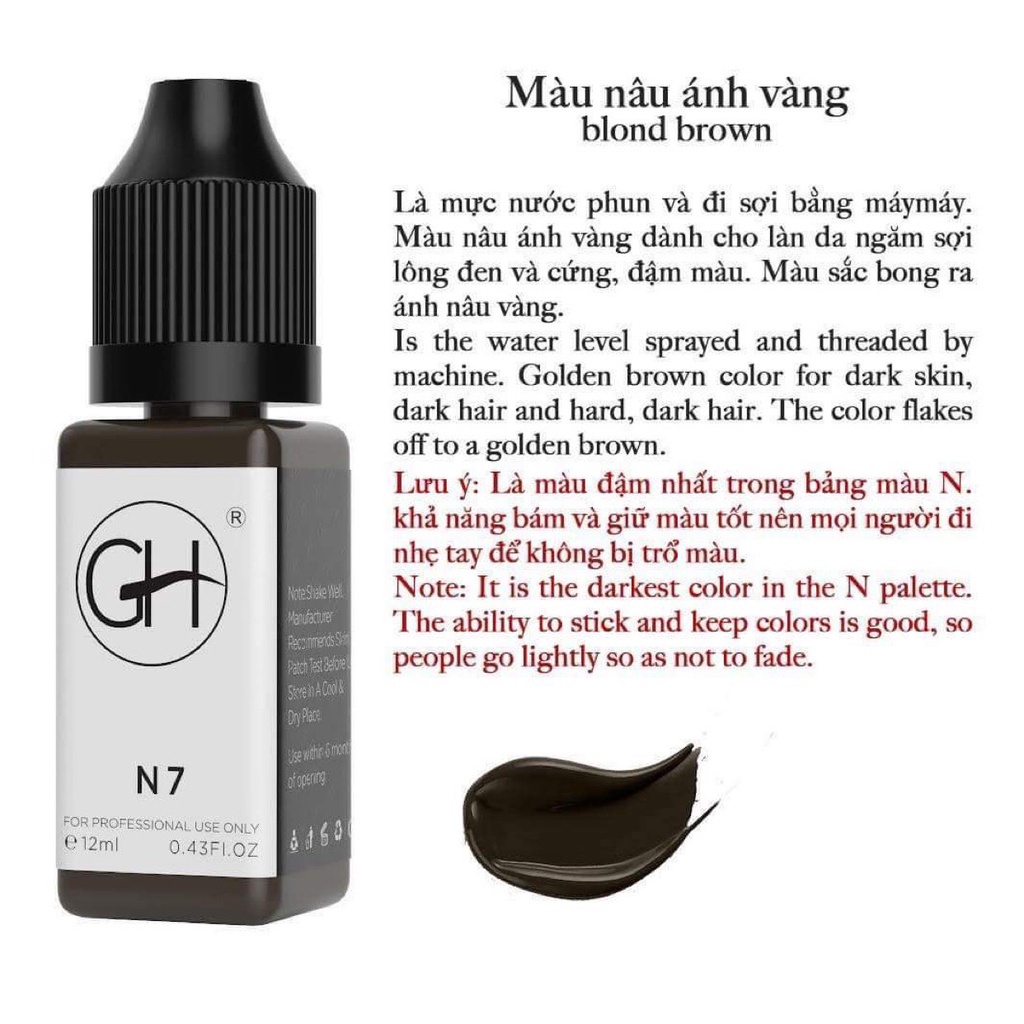 Mực GH Chuyên Đi Sợi Hairstrokes, Phun Chân Mày Rải hạt Chai Chiết DCPXTP