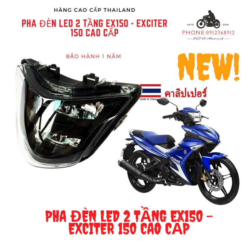 ĐÈN LED 2 TẦNG MVR1 CHÍNH HÃNG GẮN EXCITER 150 ( BẢN SPORT ĐEN KHÓI)